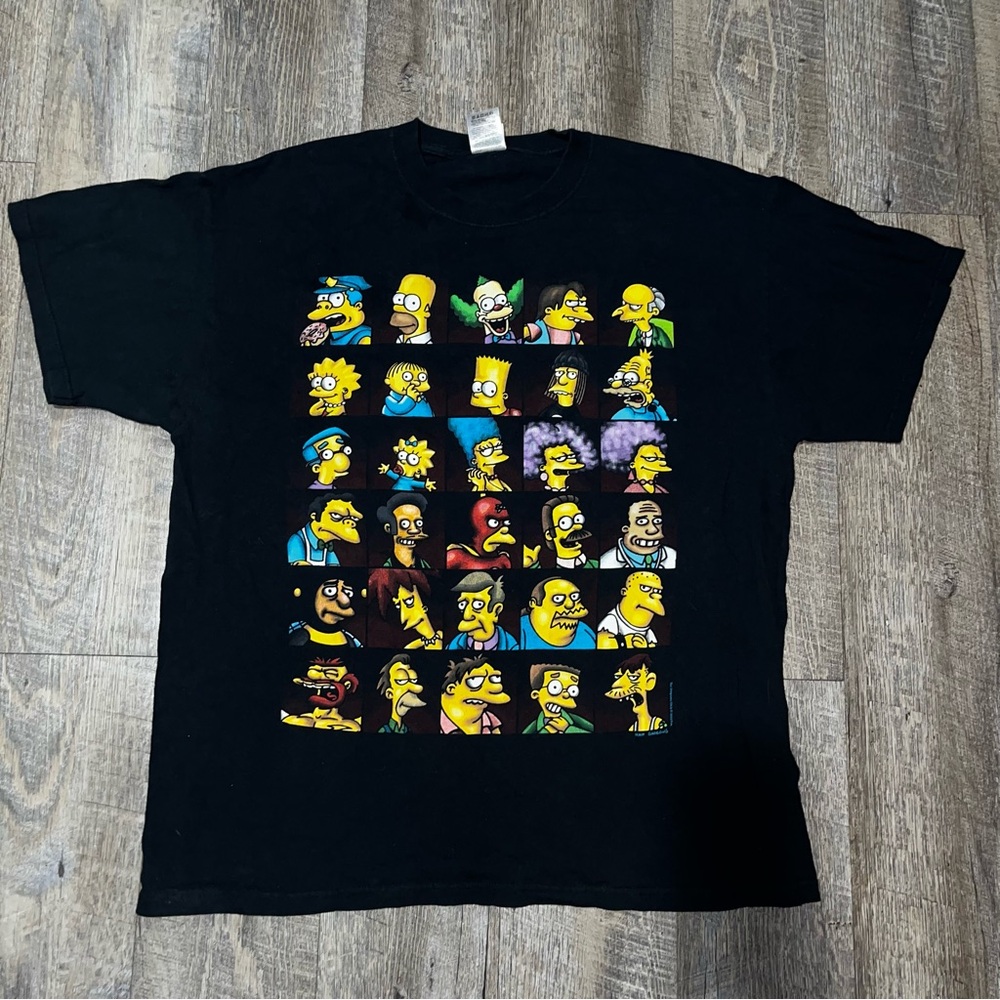 The Simpsons Characters Vintage T Shirt Men's‎ Size XL 2010 Black Graphic Tee